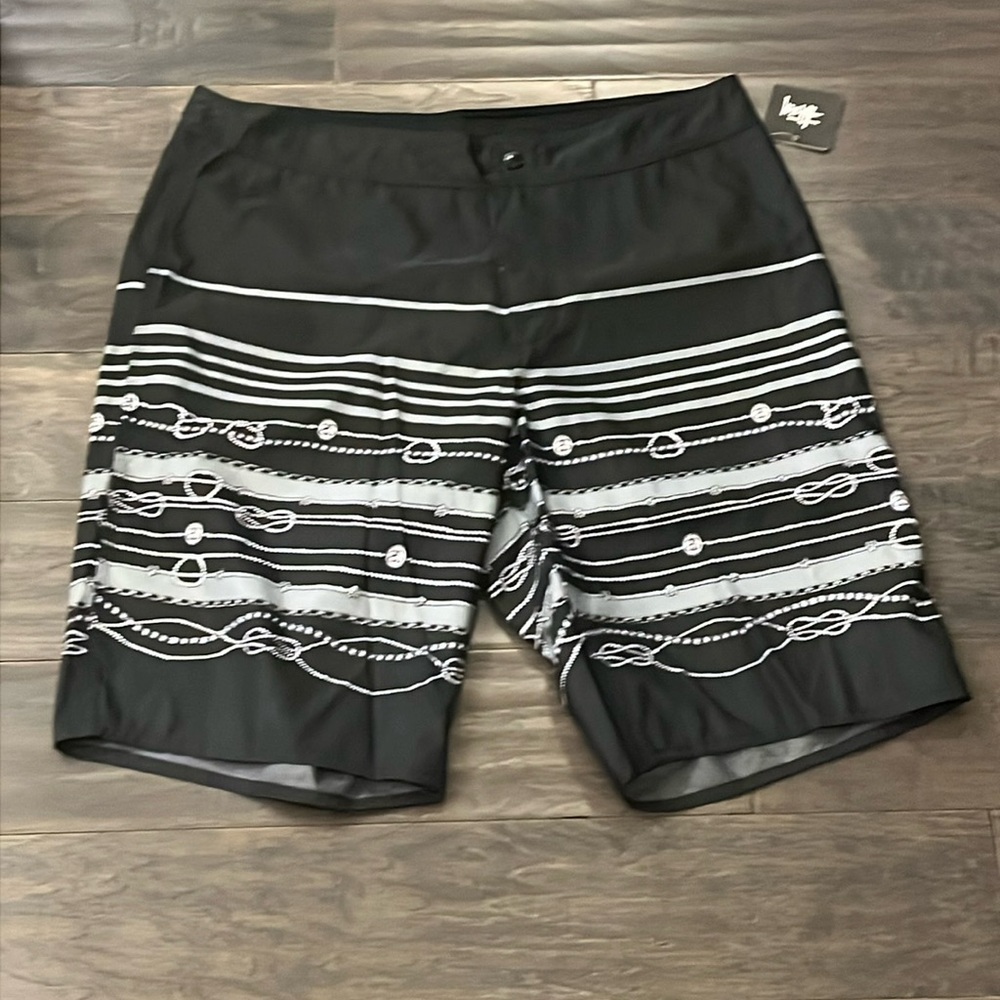Stussy Chain 10.5”’Board Shorts Swim Trunks Suit Unlined Black new Mens Sizes